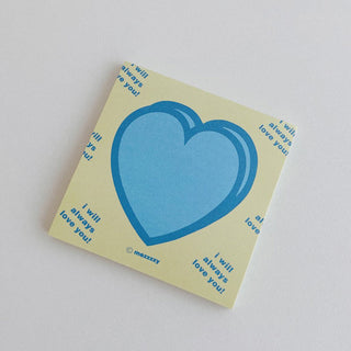Auramma Collections Y2K Style 3D Heart Bold Bicolor Non Sticky Memo Note Pad