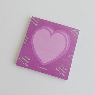 Auramma Collections Y2K Style 3D Heart Bold Bicolor Non Sticky Memo Note Pad