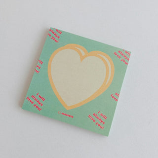 Auramma Collections Y2K Style 3D Heart Bold Bicolor Non Sticky Memo Note Pad