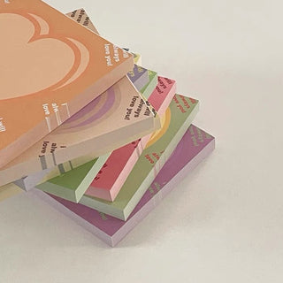 Auramma Collections Y2K Style 3D Heart Bold Bicolor Non Sticky Memo Note Pad