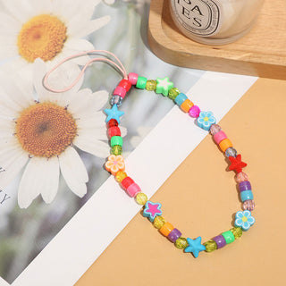 Auramma Collections Y2K Style Colorful Rainbow Clear Solid Bead Love Strawberry Apple Grape Dragon Fruit Avocado Ice-Cream Popsicle Cake Stars Hearts Flower Pastel Candy Phone Charm