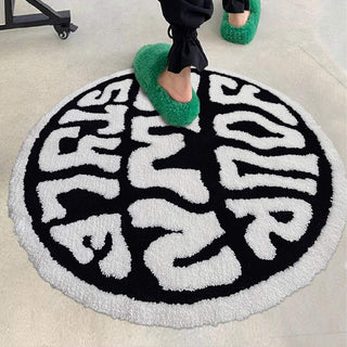 Auramma Collections Y2K Style Funky Text Quote Your Own Style Round Living Bedside Area Rug