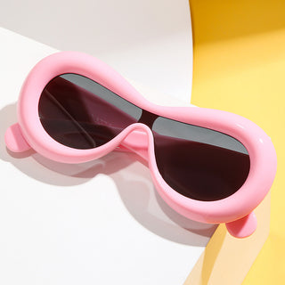 Auramma Collections Y2K Style Round Bubble Frame Yellow Red Pink Blue Black White Uni Lens Sunglasses