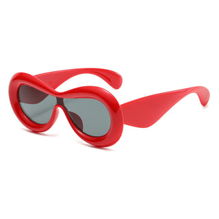 Auramma Collections Y2K Style Round Bubble Frame Yellow Red Pink Blue Black White Uni Lens Sunglasses