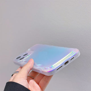 Auramma Collections Radiant Laser Color Wavy Cushion Style Soft TPU Case iPhone 15 14 13 12 11 Pro Max Plus X XS