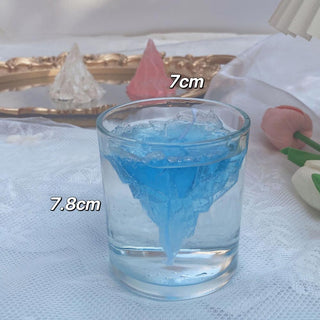 Auramma Collections Funky Kawaii Creative Upside Down Floating Blue Pink Clear Iceberg Handmade Aromatherapy Scented Gel Candle In Glass Water