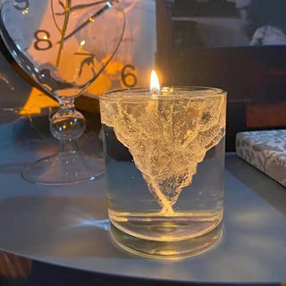 Auramma Collections Funky Kawaii Creative Upside Down Floating Blue Pink Clear Iceberg Handmade Aromatherapy Scented Gel Candle In Glass Water