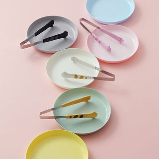 Auramma Funky Kawaii Cute Cat Paw Shaped Oval Stripe Pink White Yellow Black Large Medium Small Kitchen Food Tong Set