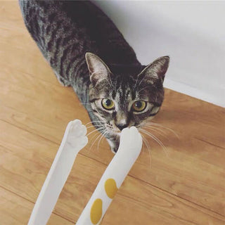 Auramma Funky Kawaii Cute Cat Paw Shaped Oval Stripe Pink White Yellow Black Large Medium Small Kitchen Food Tongs