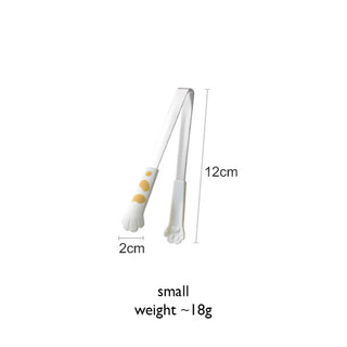 Auramma Funky Kawaii Cute Cat Paw Shaped Oval Stripe Pink White Yellow Black Large Medium Small Kitchen Food Tongs