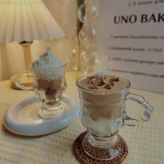 Auramma Funky Kawaii Realistic Creative Glass Cup Iced Latte Frappuccino Americano Coffee Handmade Aromatherapy Scented Soy Wax Candle