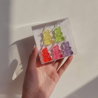 Auramma Funky Kawaii Realistic Juicy Fruit Scented Clear Yellow Green Red Purple Pink Large Small Set Handmade Aromatherapy Soy Wax Candle