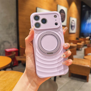 Auramma Collections Avant Basic Matte Plain Halo Ripple MagSafe Magnetic 360 Degree Turn Ring Yellow Mint Baby Blue Pink Lavender White Black Orange Soft TPU Case iPhone 17 16 15 Pro Max