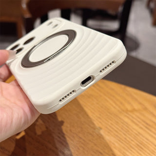 Auramma Collections Avant Basic Matte Plain Halo Ripple MagSafe Magnetic 360 Degree Turn Ring Yellow Mint Baby Blue Pink Lavender White Black Orange Soft TPU Case iPhone 17 16 15 Pro Max
