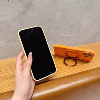 Auramma Collections Avant Basic Matte Plain Halo Ripple MagSafe Magnetic 360 Degree Turn Ring Yellow Mint Baby Blue Pink Lavender White Black Orange Soft TPU Case iPhone 17 16 15 Pro Max