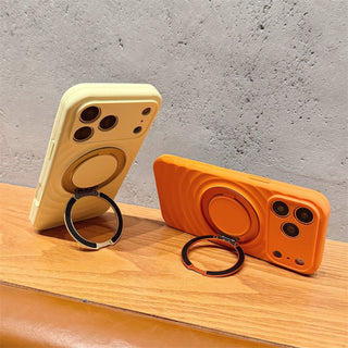 Auramma Collections Avant Basic Matte Plain Halo Ripple MagSafe Magnetic 360 Degree Turn Ring Yellow Mint Baby Blue Pink Lavender White Black Orange Soft TPU Case iPhone 17 16 15 Pro Max