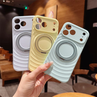 Auramma Collections Avant Basic Matte Plain Halo Ripple MagSafe Magnetic 360 Degree Turn Ring Yellow Mint Baby Blue Pink Lavender White Black Orange Soft TPU Case iPhone 17 16 15 Pro Max