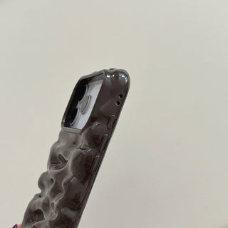 Auramma Collections Autumn Dark Aesthetic Glossy Olive Avocado Green Chocolate Khaki Burgundy Wine Red Brown 3D Folds Creases Style Surface Soft TPU Case iPhone 17 16 15 14 13 Pro Max Air