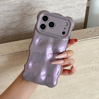 Auramma Collections Avant Basic Autumn Fall Color Neutral Pearlescent Purple Dusty Pink Brown 3D Bubbles Soft TPU Case iPhone 17 16 15 14 13 12 11 Pro Max Plus Air