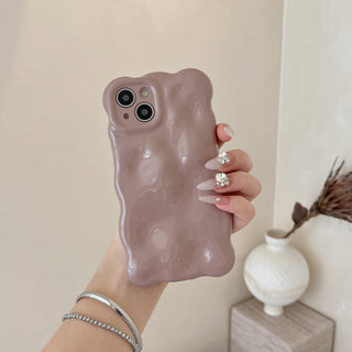 Auramma Collections Avant Basic Autumn Fall Color Neutral Pearlescent Purple Dusty Pink Brown 3D Bubbles Soft TPU Case iPhone 16 15 14 13 12 11 Pro Max Plus