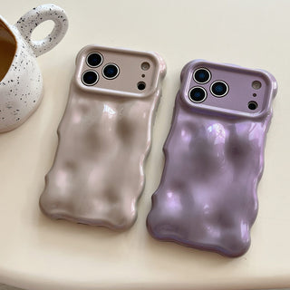 Auramma Collections Avant Basic Autumn Fall Color Neutral Pearlescent Purple Dusty Pink Brown 3D Bubbles Soft TPU Case iPhone 17 16 15 14 13 12 11 Pro Max Plus Air