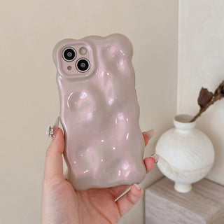 Auramma Collections Avant Basic Autumn Fall Color Neutral Pearlescent Purple Dusty Pink Brown 3D Bubbles Soft TPU Case iPhone 16 15 14 13 12 11 Pro Max Plus