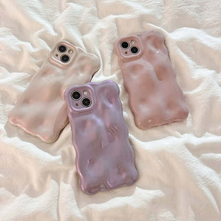 Auramma Collections Avant Basic Autumn Fall Color Neutral Pearlescent Purple Dusty Pink Brown 3D Bubbles Soft TPU Case iPhone 16 15 14 13 12 11 Pro Max Plus