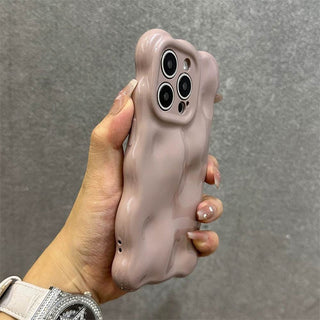 Auramma Collections Avant Basic Autumn Fall Color Neutral Pearlescent Purple Dusty Pink Brown 3D Bubbles Soft TPU Case iPhone 16 15 14 13 12 11 Pro Max Plus