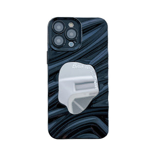 Auramma Collections Avant Basic Silver Black Blue White Pink Purple Green 3D Wavy Ripple Puddle Mirror Better Late Than Never Quote Soft TPU Case iPhone 16 15 14 13 12 11 Pro Max Plus
