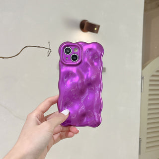 Auramma Collections Avant Basic Bright Bold Glossy Red Wine Fuchsia Klein Blue Dark Purple 3D Bubbles Soft TPU Case iPhone 16 15 14 13 12 11 Pro Max Plus