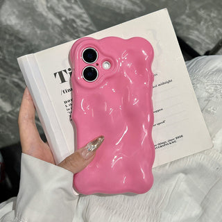 Auramma Collections Avant Basic Summer Fun Color Barbie Pink Baby Blue Mint 3D Bubbles Soft TPU Case iPhone 16 15 14 13 12 11 Pro Max Plus