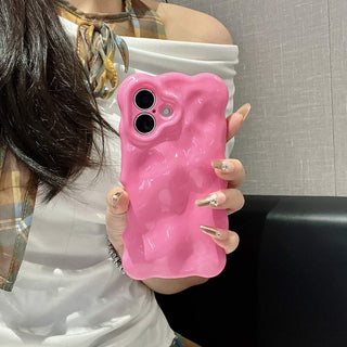 Auramma Collections Avant Basic Summer Fun Color Barbie Pink Baby Blue Mint 3D Bubbles Soft TPU Case iPhone 16 15 14 13 12 11 Pro Max Plus