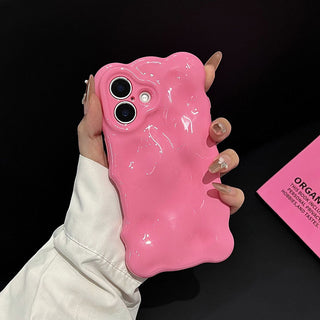 Auramma Collections Avant Basic Summer Fun Color Barbie Pink Baby Blue Mint 3D Bubbles Soft TPU Case iPhone 16 15 14 13 12 11 Pro Max Plus