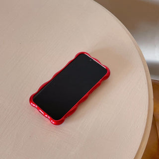 Auramma Collections Avant Basic Bright Bold Glossy Red Wine Fuchsia  3D Bubbles Soft TPU Case iPhone 17 16 15 14 13 12 11 Pro Max Plus 16e Air