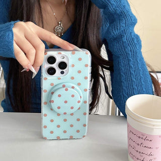 Auramma Collections Avant Basic Classic Timeless Polka Dot Design White Orange Blue Black Yellow Purple Colorful Matching Magnetic Grip MagSafe Soft TPU Case iPhone 16 15 14 13 Pro Max