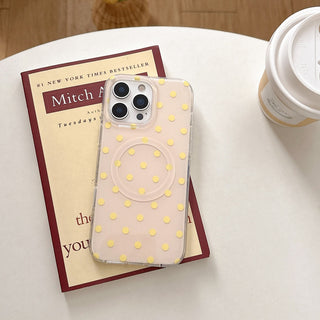 Auramma Collections Avant Basic Classic Timeless Polka Dot Design White Orange Blue Black Yellow Purple Colorful MagSafe Soft TPU Case iPhone 16 15 14 13 Pro Max