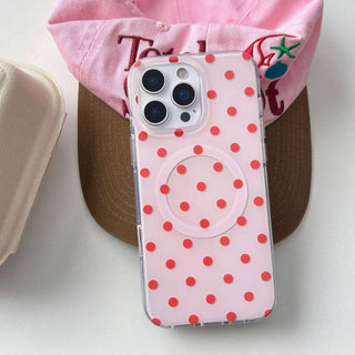 Auramma Collections Avant Basic Classic Timeless Polka Dot Design White Orange Blue Black Yellow Purple Colorful MagSafe Soft TPU Case iPhone 16 15 14 13 Pro Max