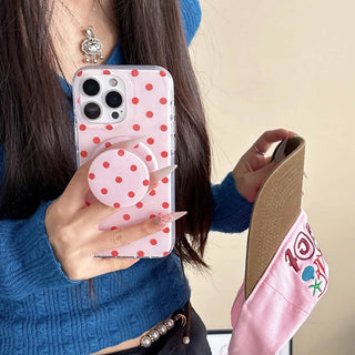 Auramma Collections Avant Basic Classic Timeless Polka Dot Design White Orange Blue Black Yellow Purple Colorful Matching Magnetic Grip MagSafe Soft TPU Case iPhone 16 15 14 13 Pro Max