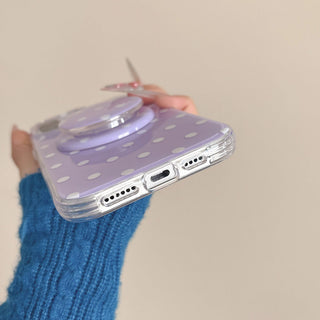Auramma Collections Avant Basic Classic Timeless Polka Dot Design White Orange Blue Black Yellow Purple Colorful Matching Magnetic Grip MagSafe Soft TPU Case iPhone 16 15 14 13 Pro Max