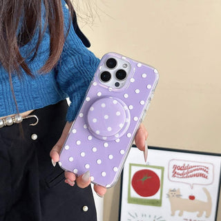 Auramma Collections Avant Basic Classic Timeless Polka Dot Design White Orange Blue Black Yellow Purple Colorful Matching Magnetic Grip MagSafe Soft TPU Case iPhone 16 15 14 13 Pro Max