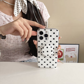 Auramma Collections Avant Basic Classic Timeless Polka Dot Design White Orange Blue Black Yellow Purple Colorful Matching Magnetic Grip MagSafe Soft TPU Case iPhone 16 15 14 13 Pro Max