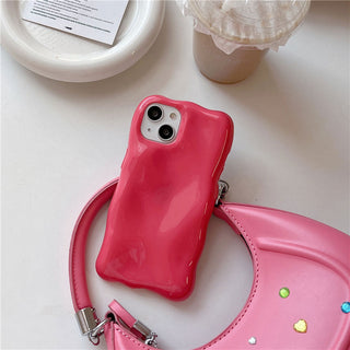 Auramma Collections Avant Basic Glossy Candy Macaron Color Fuchsia Orange Lemon Lavender Purple Sunny Yellow White Baby Blue 3D Bubbles Texture Surface Soft TPU case iPhone 16 15 14 13 Pro Max