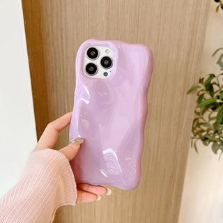 Auramma Collections Avant Basic Glossy Candy Macaron Color Fuchsia Orange Lemon Lavender Purple Sunny Yellow White Baby Blue 3D Bubbles Texture Surface Soft TPU case iPhone 16 15 14 13 Pro Max