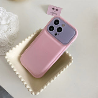 Auramma Collections Avant Basic Glossy Plain Bicolor Pastel Pink Purple White Brown Yellow Blue Fuchsia Green Cushion Style Soft TPU Case iPhone 14 13 12 11 Pro Max