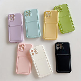 Auramma Collections Avant Basic Minimalist Aesthetic Glossy Plain Candy Color Light Purple Baby Blue Pink Sunny Yellow Green White Black Retro 90s Belt Holster Pouch Bag Shaped Soft TPU Case iPhone 14 13 12 11 Pro Max