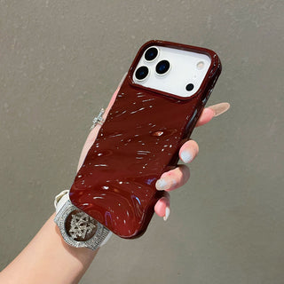 Auramma Collections Avant Basic Glossy White Green Wine Red Burgundy Black Khaki 3d Ruffle Texture Surface Soft TPU Case iPhone 17 16 15 14 13 12 11 Pro Max Plus Air 16e