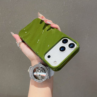 Auramma Collections Avant Basic Glossy White Green Wine Red Burgundy Black Khaki 3d Ruffle Texture Surface Soft TPU Case iPhone 17 16 15 14 13 12 11 Pro Max Plus Air 16e