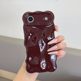 Auramma Collections Avant Basic Bright Bold Glossy Red Wine Fuchsia  3D Bubbles Soft TPU Case iPhone 17 16 15 14 13 12 11 Pro Max Plus 16e Air