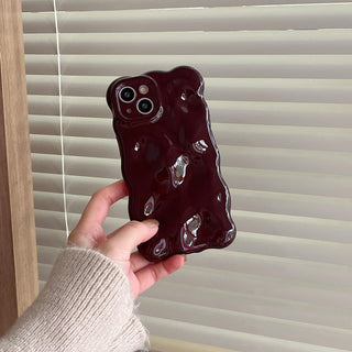 Auramma Collections Avant Basic Bright Bold Glossy Red Wine Fuchsia Klein Blue Dark Purple 3D Bubbles Soft TPU Case iPhone 16 15 14 13 12 11 Pro Max Plus