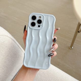 Auramma Collections Avant Basic Linear Wavy Glossy Finish Summer Pastel Baby Blue Barbie Sakura Pink Mint Green Butter Yellow Soft TPU Case iPhone 16 15 14 13 Pro Max